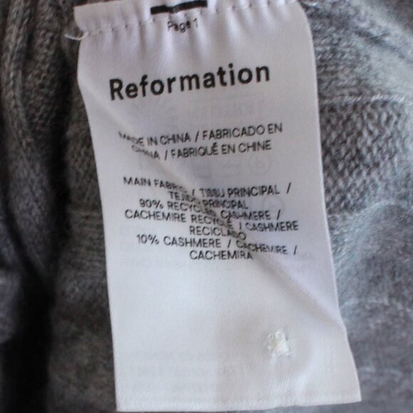 Reformation Walsh Cashmere Collared Mini Dress Grey - Picture 9 of 10